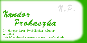 nandor prohaszka business card
