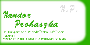 nandor prohaszka business card